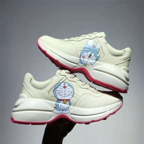 gucci x doraemon shoes|Doraemon rhyton women's shoes.